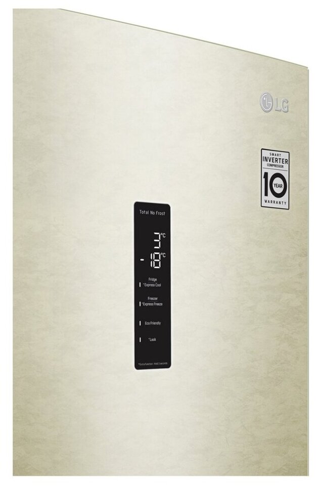 Холодильник LG GA-B 459 CESL /БЕЖ., 1,86*0,60, 3ящ., Total No Frost, б/ручек, диспл./ - фотография № 5