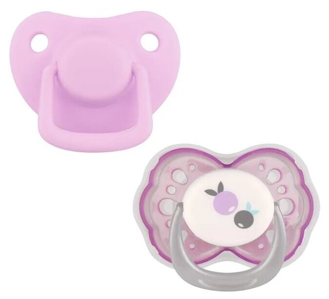 Пустышка силиконовая ортодонтическая Lubby Малыши и Малышки 0+, розовый ...