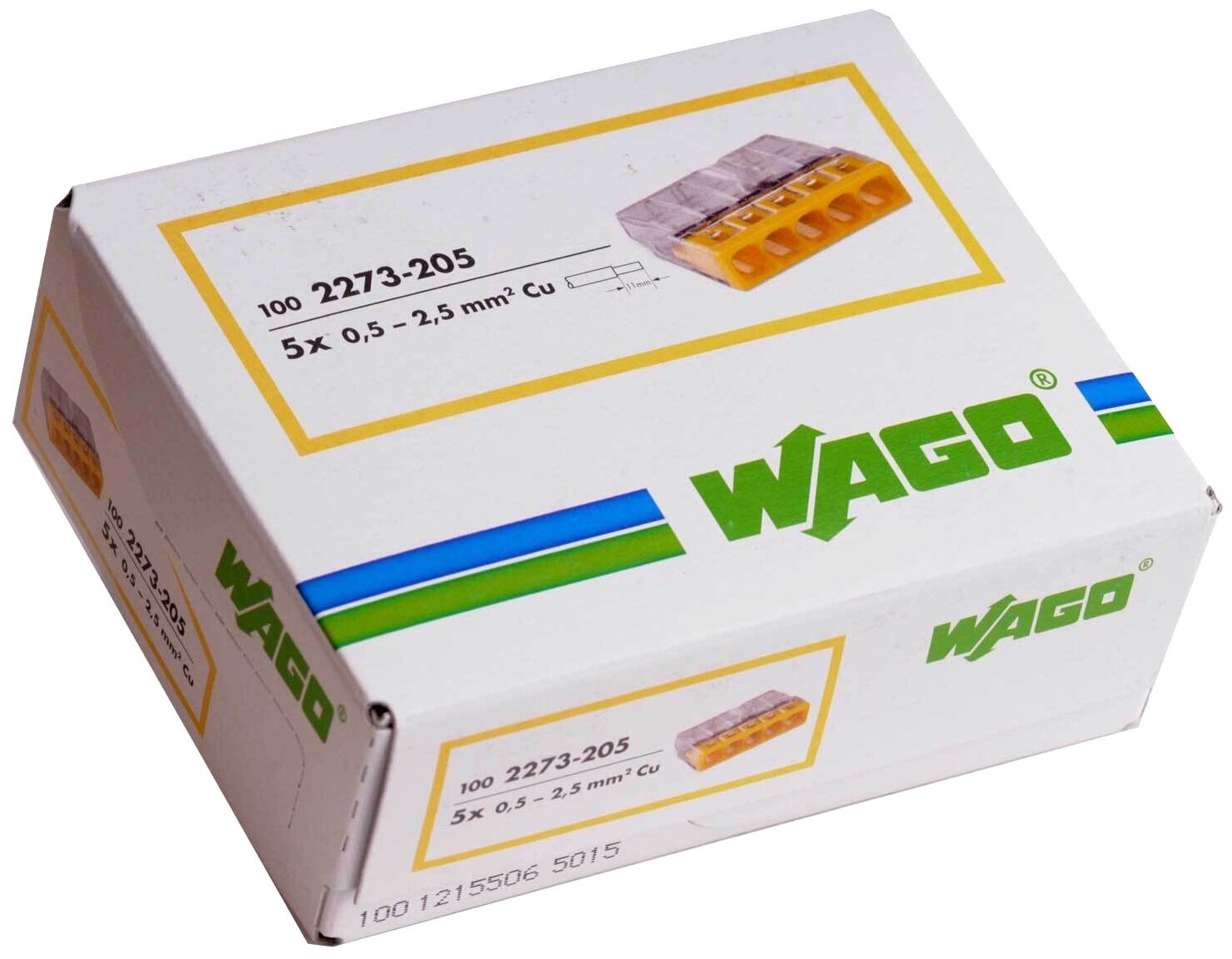 Wago 2273-205 Экcпресс-клемма, 5-проводная до 2,5 мм², (100 шт./уп.) WAGO