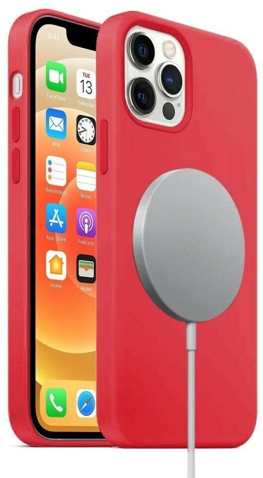 фото Чехол MagSafe для iPhone 12 Pro Max (красный)