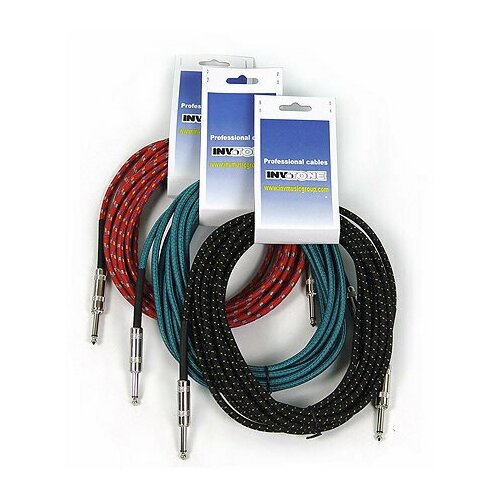 Invotone ACI1106/B - инструментальный кабель, 6.3 mono Jack-6.3 mono Jack, тряп. изол, дл. 6 м (синий) инструментальный кабель invotone aci1106b