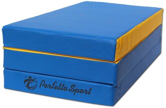 Спортивный мат 150x100x10 см Perfetto Sport № 4 сине/жёлтый