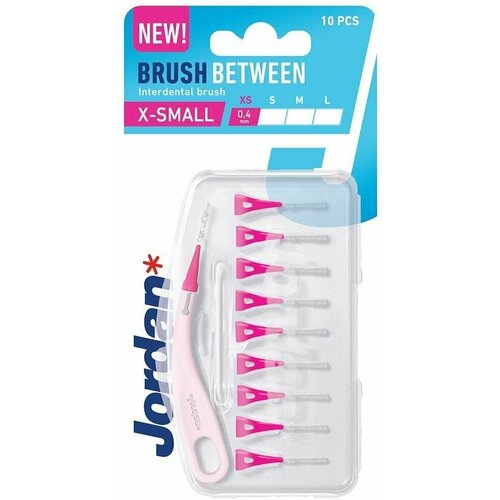 Межзубные ершики Jordan Clinic Brush Between 0,4 мм размер ХS (Розовый), 10 шт (Из Финляндии) 10 шт межзубная щетка для чистки зубов