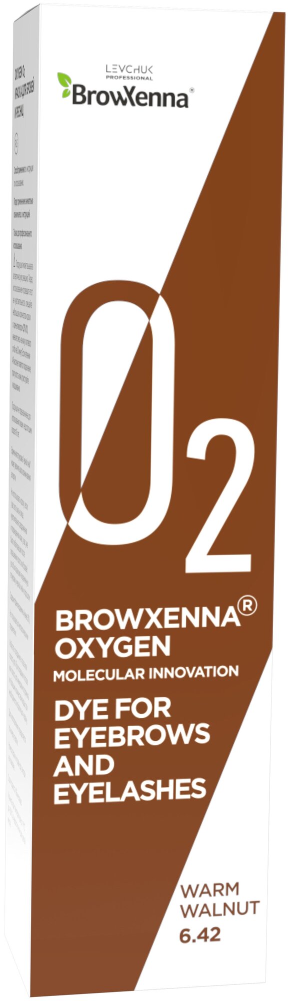 BrowXenna Oxygen O2 Краска для бровей и ресниц 15 мл, 6.42 warm walnut, 15 мл