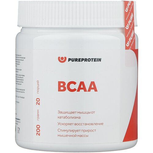 Аминокислота Pure Protein BCAA, апельсин, 200 гр. аминокислота pure protein bcaa яблоко 200 гр