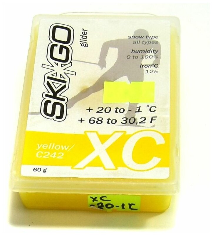 Парафин SkiGo XC Yellow +20/-1, 60 г