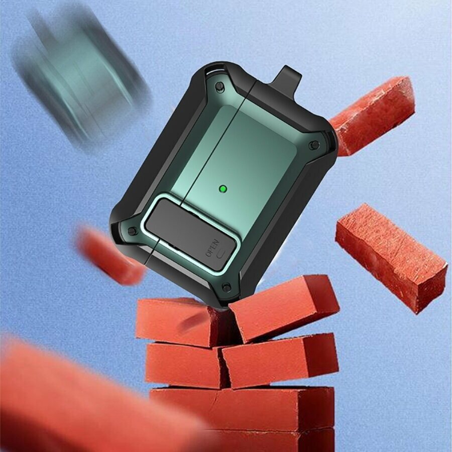 Чехол для AirPods Pro WiWU Mecha AirPods Case Black + Green — фото 1