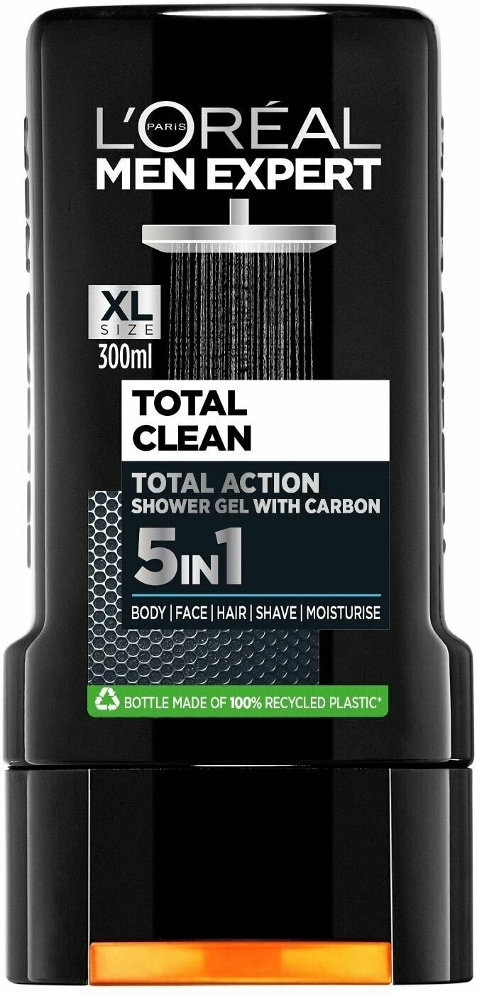 Гель для душа L'Oral Paris Men Expert Pure Carbon 5 в 1 300 мл (Из Финлянии)