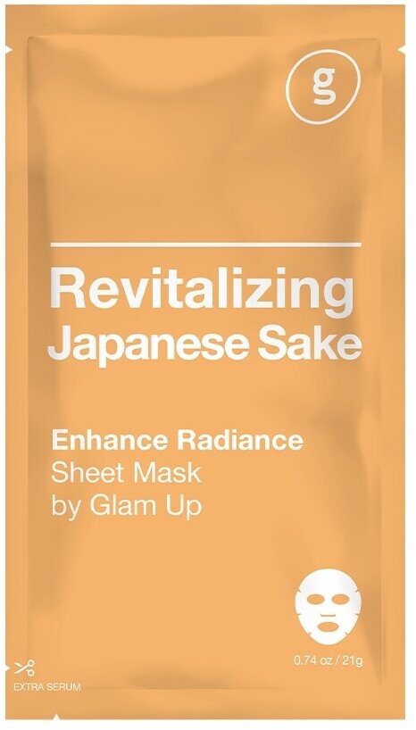 Glam Up Маска тканевая восстанавливающая с экстрактом японского саке, 21г
