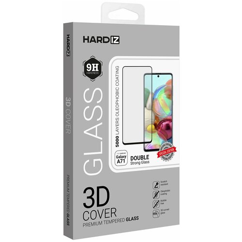 Защитное стекло HARDIZ Premium Tempered Glass for Samsung A71: 3D Cover - Black/Черный