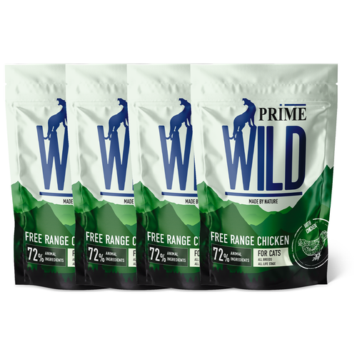 PRIME WILD GF FREE RANGE с курицей 500гр для котят и кошек х 4шт.