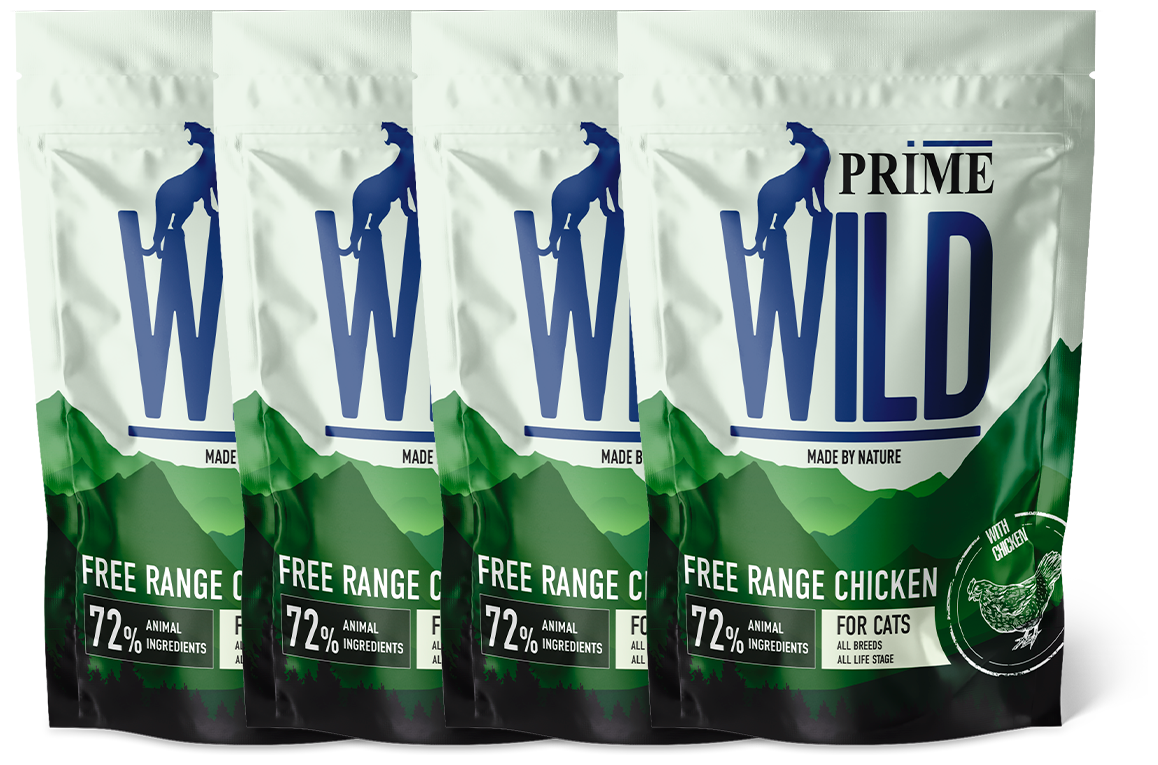 PRIME WILD GF FREE RANGE с курицей 500гр для котят и кошек х 4шт.