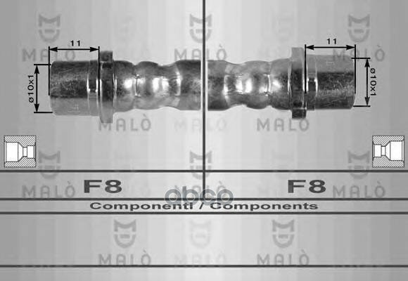 Шланг Тормозной Malo арт. 8935