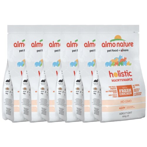 Сухой корм для кошек Almo Nature Holistic Maintenance, с курицей 6 шт. х 400 г