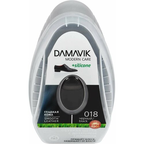 Щетка для обуви DAMAVIK с дозатором силикона черная, 6мл - 5 шт.