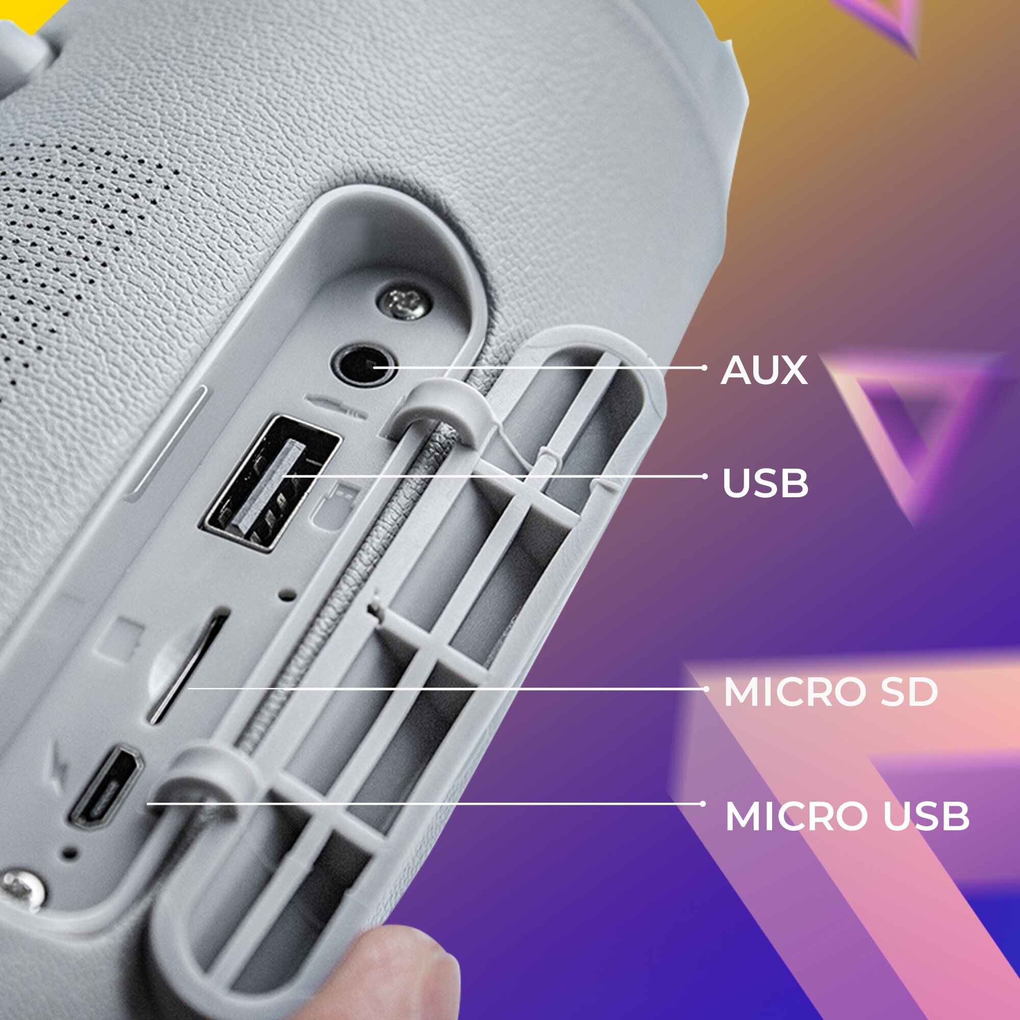 Портативная колонка bluetooth 5.0, WALKER WSP-120, 2 динамика по 5Вт, блютуз, с подсветкой беспроводная, колонка музыкальная как jbl акустика, серая