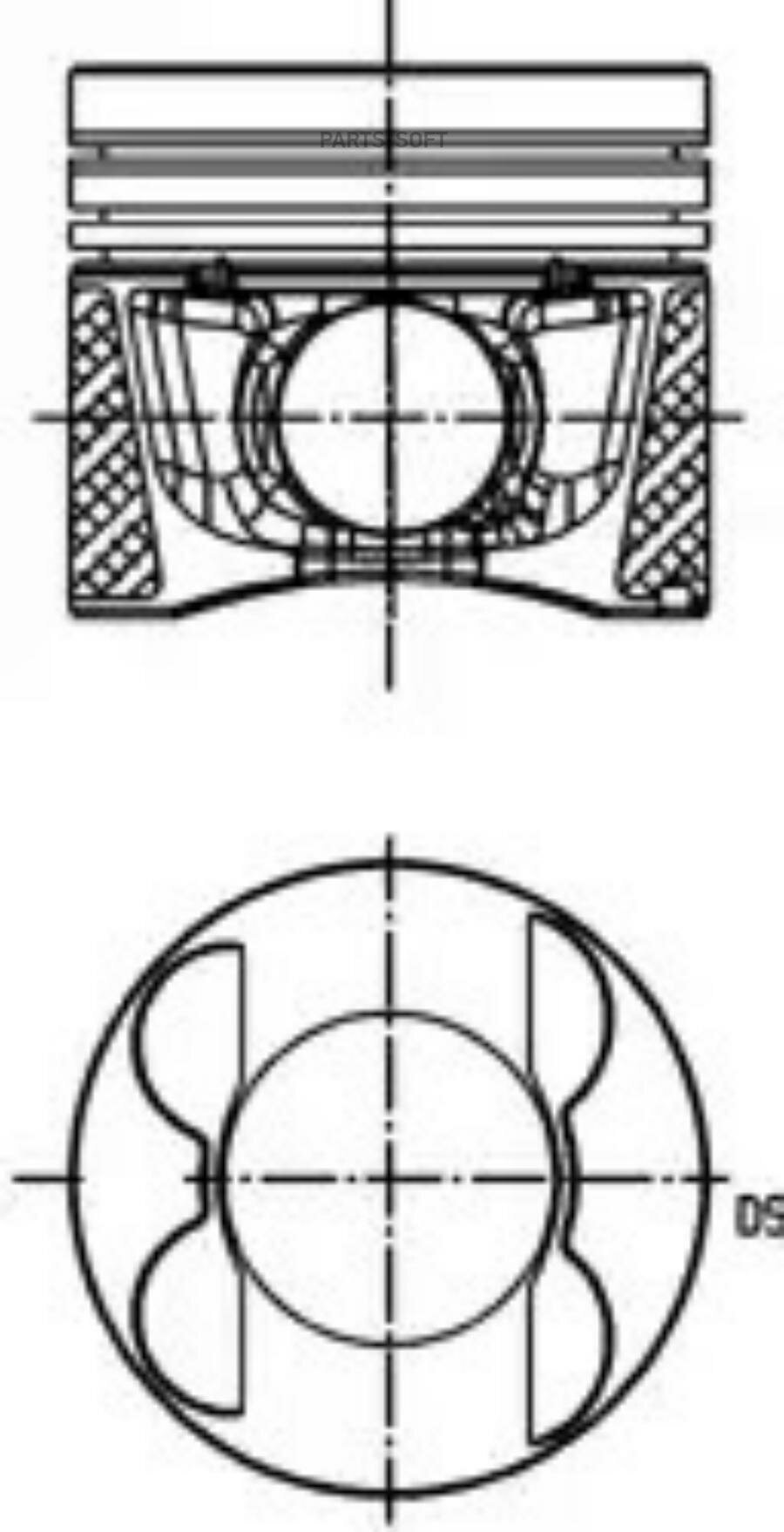 KOLBENSCHMIDT 40776620 Поршень dm.83.00x2.0x1.75x2.0 +0.50 Цена за 1 шт