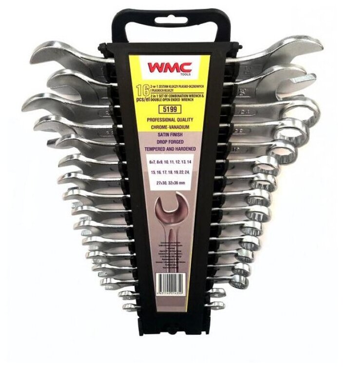 Набор гаечных ключей WMC Tools (16 предм.) 5199 серебристый