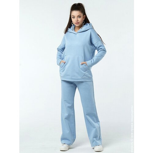 фото Брюки палаццо modami24, размер 42, голубой