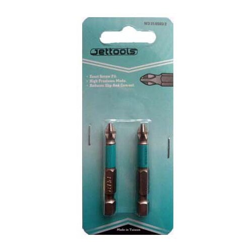 Бита JETTOOLS PH2 50мм магнитная 2шт бита jettools w21 0502mhz ph2 pz2 магнитная 50 мм 10 шт