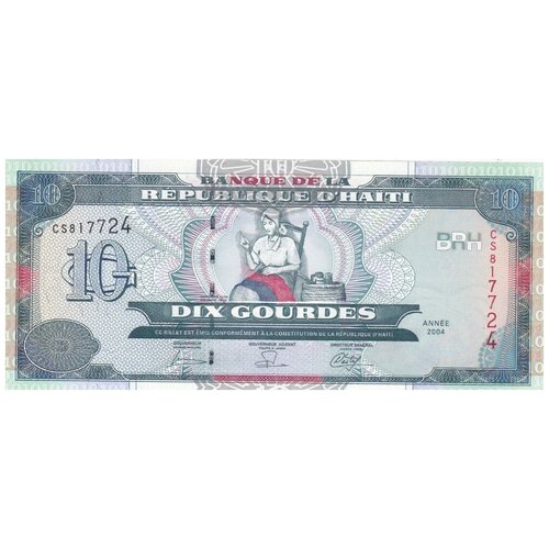 банкнота номиналом 50 гурдов 2010 года гаити Гаити 10 гурдов 2004 г.