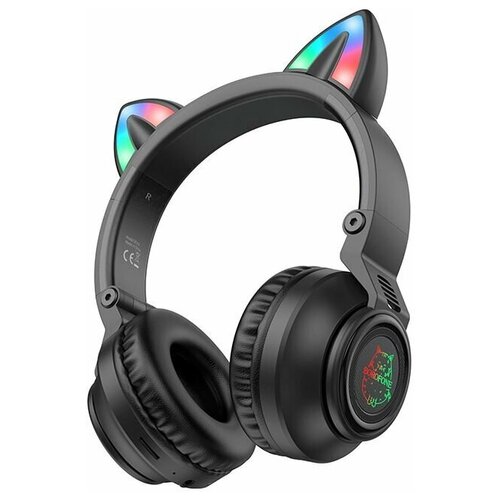 Наушники беспроводные BOROFONE BO18 Cat ear BT headphones Полноразмерные Накладные Наушники с ушками Для детейЧерные 227900₽