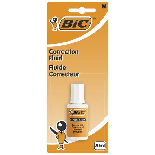 Корректирующая жидкость BIC Correction Fluid, 20 мл, водная основа, блистер