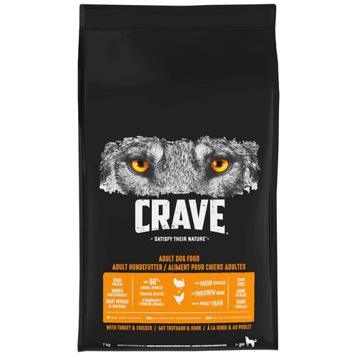 Crave Adult Dog Turkey & Chicken Grain free / Сухой Беззерновой корм Крэйв для взрослых собак Курица и Индейка 1 кг