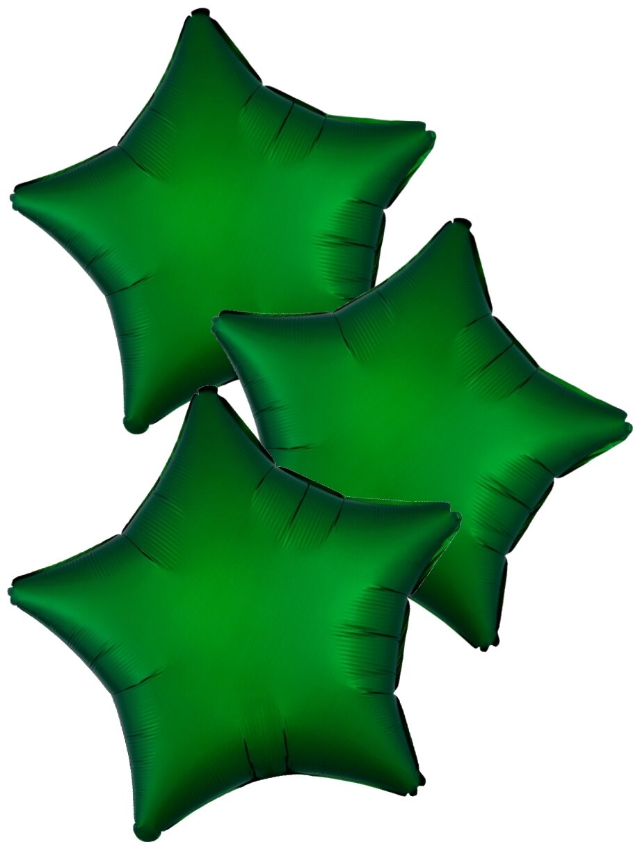 Набор воздушных шаров Anagram звёзды Сатин Зелёный 46 см 3 шт