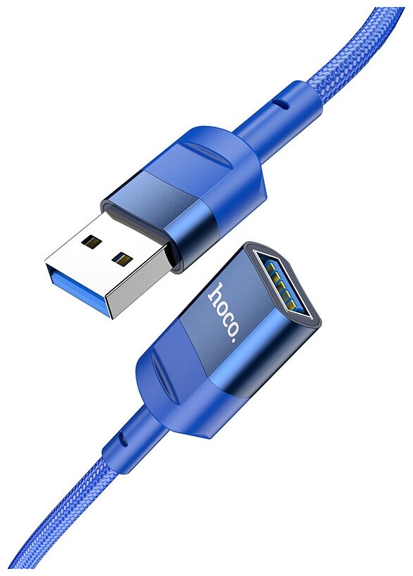 USB удлинитель с USB-A (папа) на USB-A (мама), 1.2 m, USB 3.0, HOCO, U107, синий