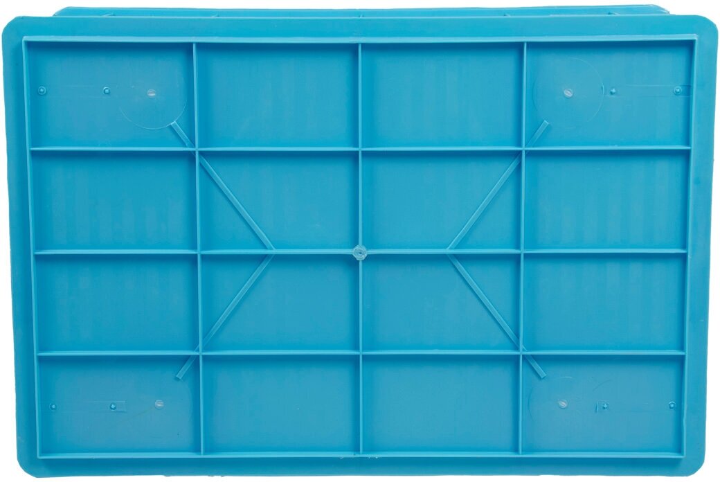 Ящик пластиковый для мяса и мясных продуктов(колбаса, фарш) 600х400х260 перфорированные стенки, голубой - фотография № 8