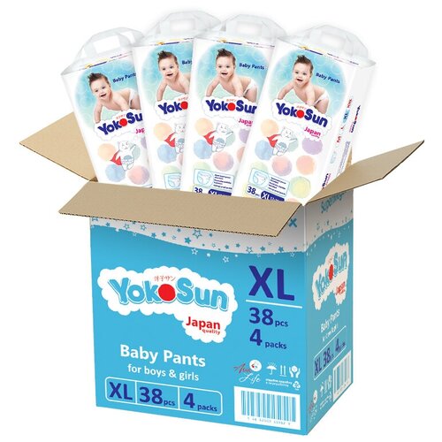 YokoSun трусики XL, 12-20 кг, 16 шт., белый