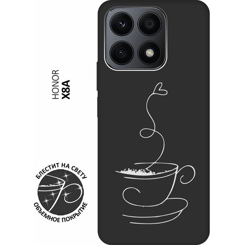 Матовый Soft Touch силиконовый чехол на Honor X8a, Хонор Х8А с 3D принтом Coffee Love W черный матовый soft touch силиконовый чехол на honor x8a хонор х8а с 3d принтом couple lines w черный