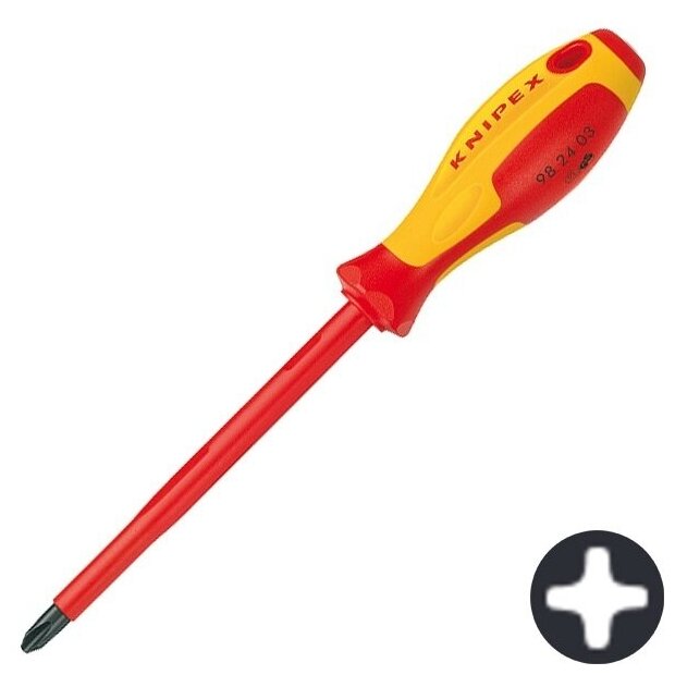 Отвертка крестовая KNIPEX PH3 VDE 150 KN-982403 - фотография № 6