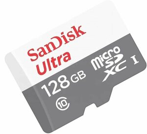 Карта памяти SanDisk Ultra microSDHC 128GB 100MB/s Class 10 UHS-I (SDSQUNR-128G-GN6MN)