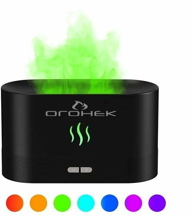 Увлажнитель воздуха (180мл,USB,RGB) Огонек OG-HOM06 Черный - фотография № 3