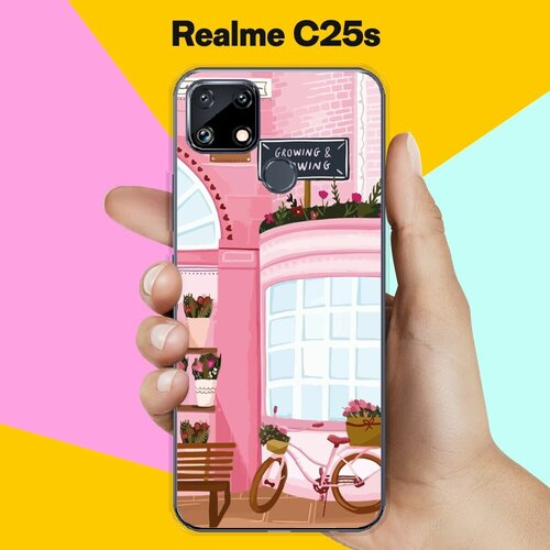 Силиконовый чехол на realme C25s Розовые здания / для Реалми Ц25с силиконовый чехол на realme c25s реалми c25s пыльно розовые пионы