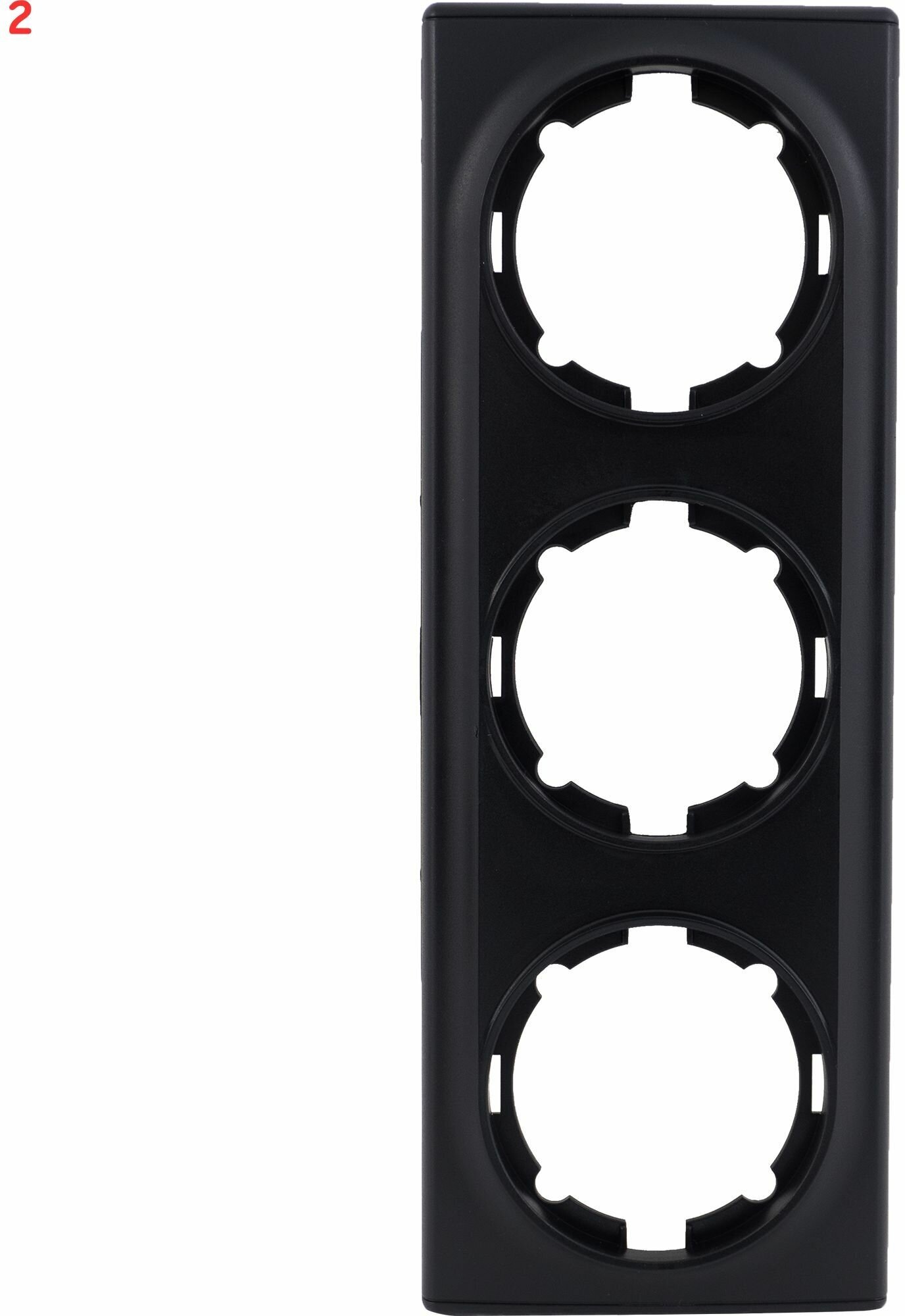 Рамка для розеток и выключателей Onekey Florence 3 поста цвет чёрный (2 шт.)