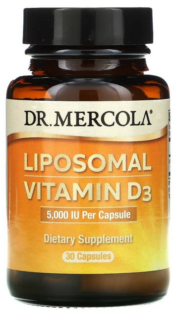 Капсулы Dr. Mercola Liposomal Vitamin D3, 110 г, 5000 МЕ, 30 шт.