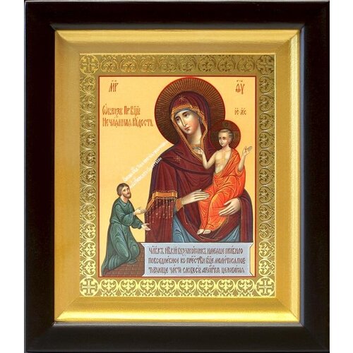 Икона Божией Матери Нечаянная Радость, киот 14,5*16,5 см