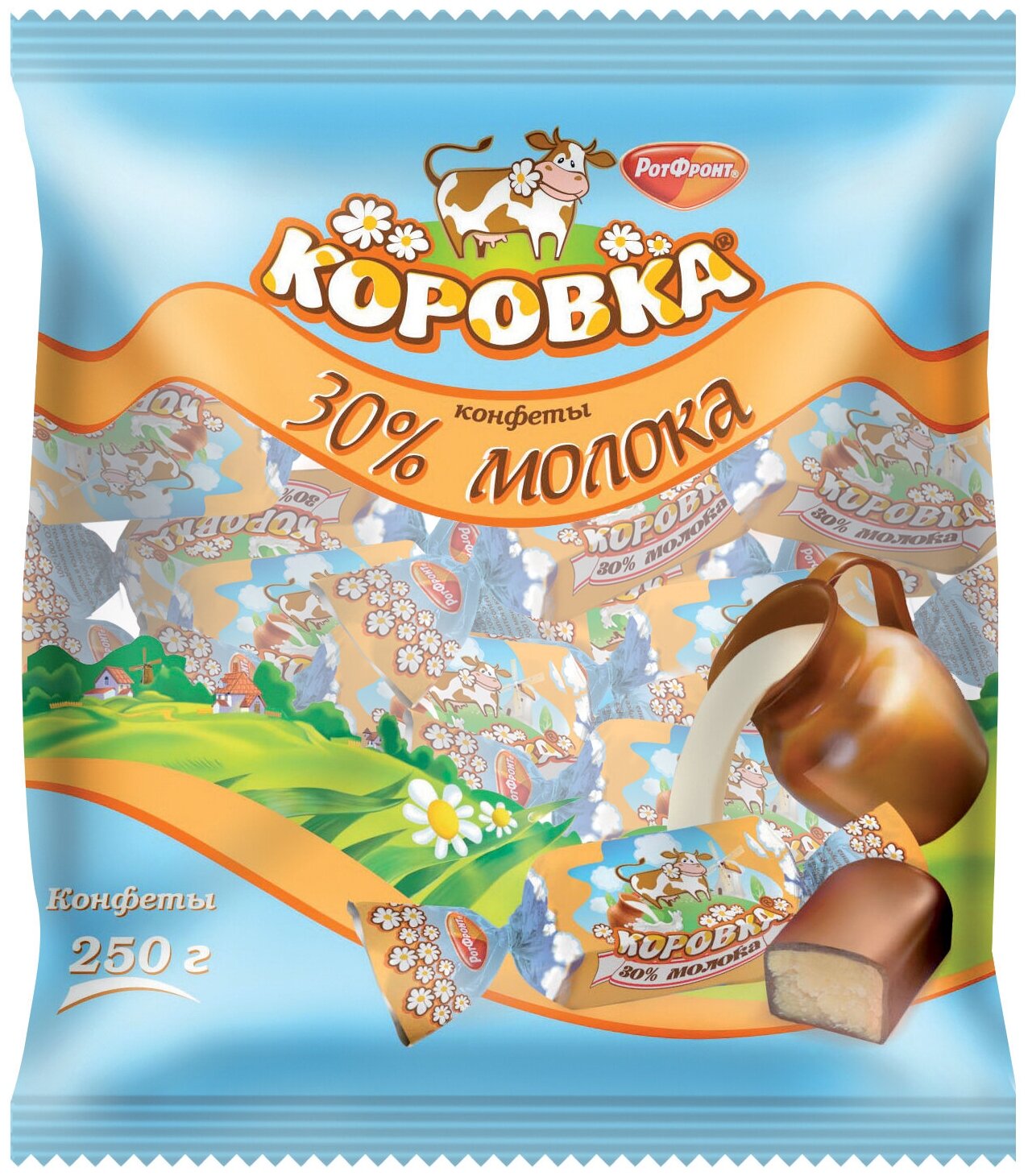 Конфеты Рот Фронт 30% молока, пакет, 250 г