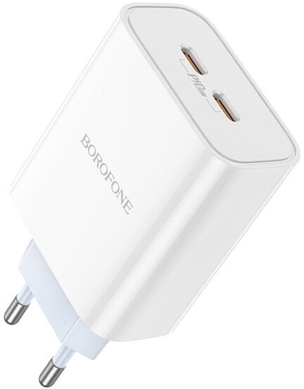 Зарядное устройство Borofone BA73A Young 2xUSB-C QC3.0 PD35W 3A White 6974443388398