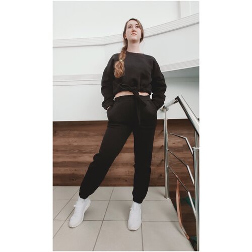 фото Костюм спортивный флисовый на завязках, укороченная модель 44-46р-р нет бренда