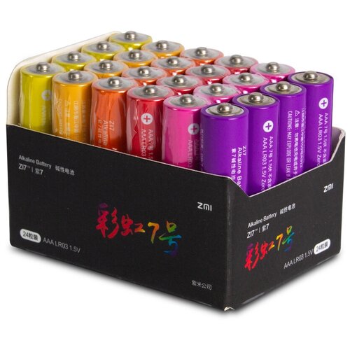 Батарейка ZMI ZMI AAA Rainbow 7, в упаковке: 24 шт. батарейка zmi rainbow aa701 типа aaа уп 10 шт цветные