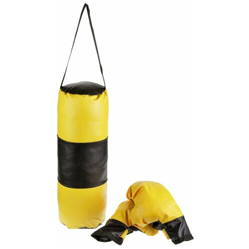 Набор для бокса Тутси Юный боксер, большой, 1.2 кг, черный/желтый