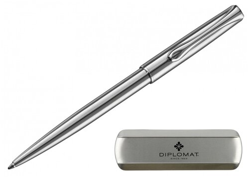 Ручка шариковая Diplomat Traveller stainless steel, синий (D10061083)