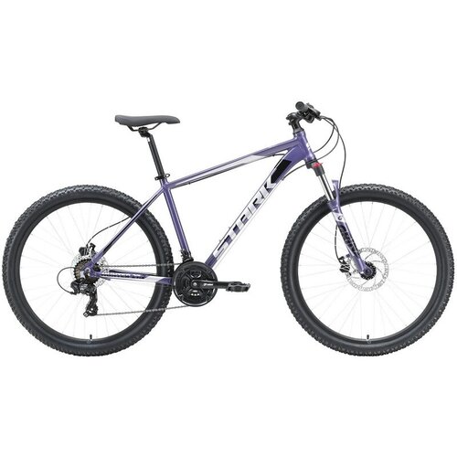складной велосипед stark cobra 27 2 d год 2023 цвет черный серебристый ростовка 18 Горный велосипед Stark Hunter 27.2 HD, год 2023, цвет Фиолетовый-Серебристый, ростовка 18