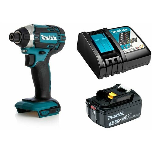 Ударный шуруповерт аккумуляторный 165Нм 18В LXT Li-Ion 1x3Ач Makita DTD152RF фрезер кромочный аккумуляторный 18в 6 8мм li ion 2x4ач makita drt50rme