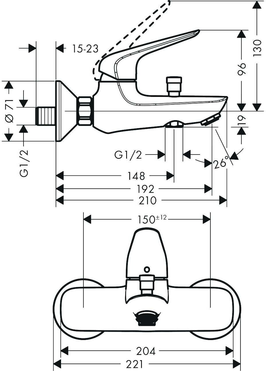 Смеситель для ванны Hansgrohe - фото №12