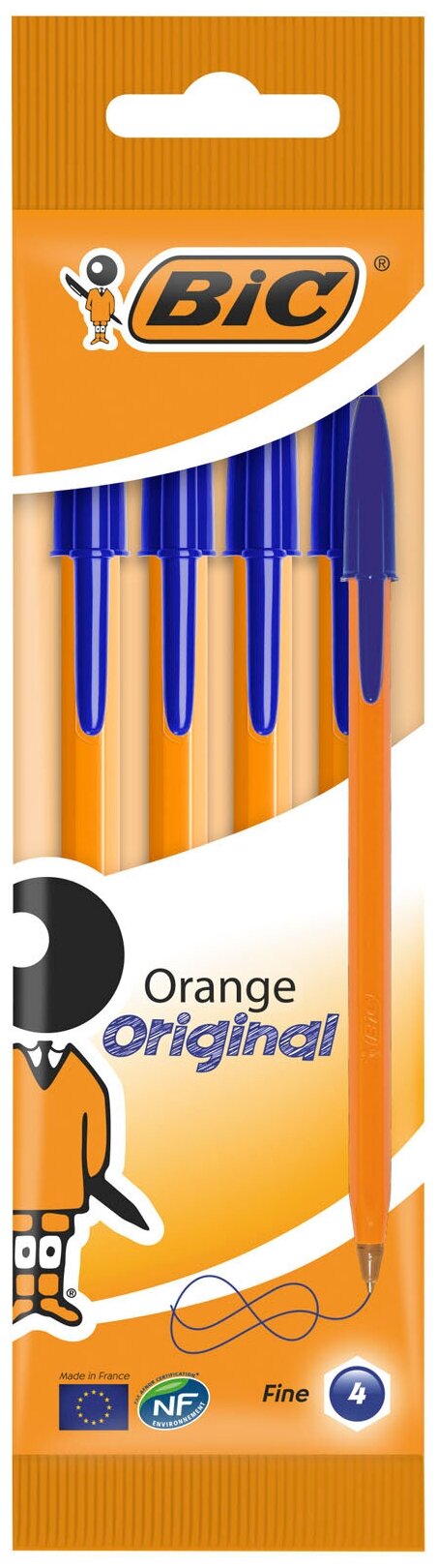 BIC Набор шариковых ручек Orange Original 0.8 мм (8308521), 8308521, 4 шт.